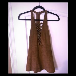 Express Brown, low cut shirt